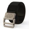 Men's Korean Style Double Ring Nylon and Canvas Belt - 3.8cm Alloy Buckle