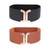 Women's Fashionable Stretch Waist Belt With Metal Buckles Stylish Retros Belt for Jeans Skirts and Dresses