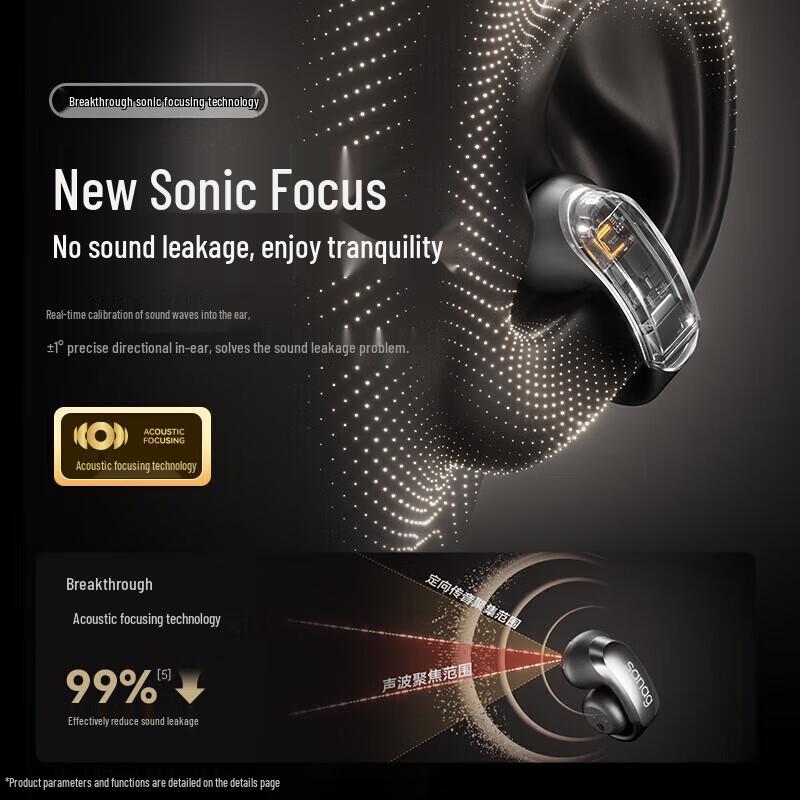 SANAG AI Open-Ear Clip Bone Conduction Sports Headphones