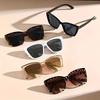 Trendy Cat-Eye Sunglasses with Hollow Legs and Large Square Frame