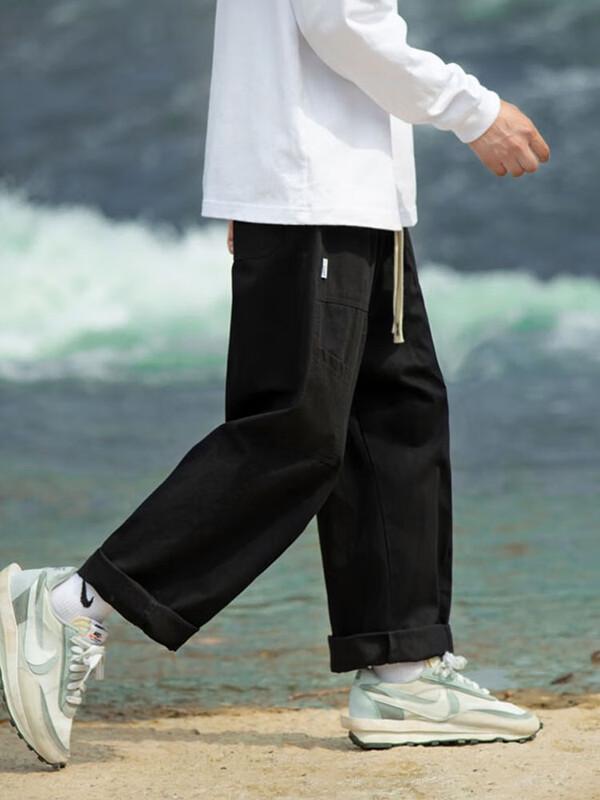 Dingfengbaoluo Men's Loose Straight Cargo Pants