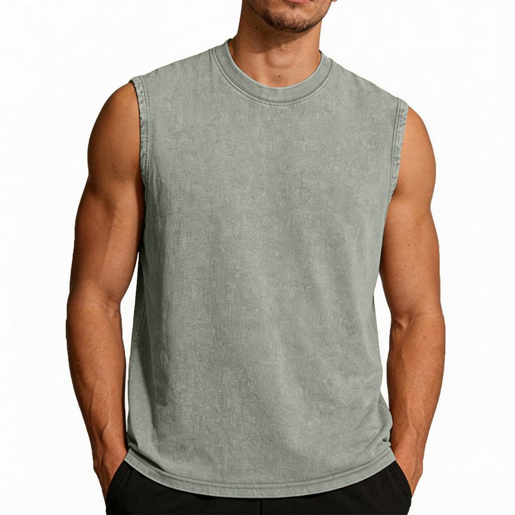 Unisex Sleeveless Casual Tank Top Loose Fit Vintage Streetwear Style Athletic Muscle Shirt Comfortable Fabric Soft Texture