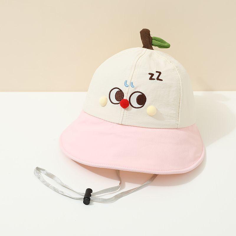 

Kids Quick-Dry Sun Hat: Korean Style Cartoon Bucket with Large Brim and Windproof Sun Protection 45-50cm розовый