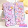 1/4Pcs Kawaii Cartoon 3D Animal Fart Peach Stereo Sticker Stereoscopic Lovely Relieve Stress Stickers Diy Decor Stickers
