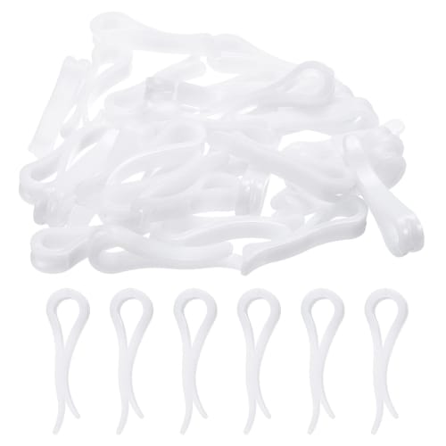 Uxcell Durable Plastic Crocodile Clips, 38mm Long, White, U-Shaped, for Shirt Clips, Ties, Pants, Socks, and Clothes, Pack of 30