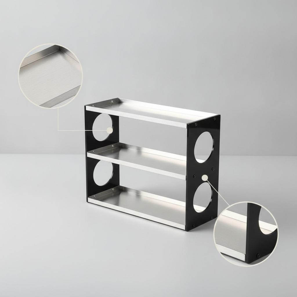 Tabletop Organizer with Acrylic Shelves Compact 3-Tier Storage Rack Long-Lasting