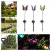2Pcs Waterproof Solar Fiber Optic Butterflies Shape Lights Outdoor Garden Lawn  Decor