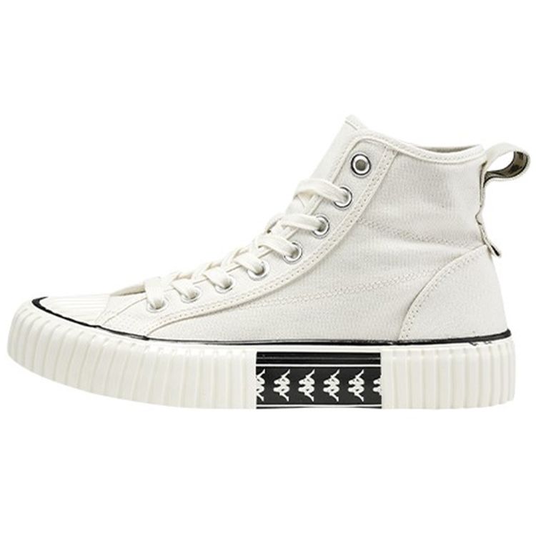 Kappa High-Top Non-Slip Durable Canvas Shoes Unisex Sneakers Egrets-White K0AW5VS60-024