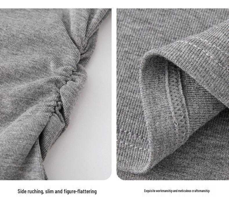 Women's Slim-fit V-Neck Short Sleeve T-shirt - Summer Style Waist-Cinching, High-End Niche Fashion