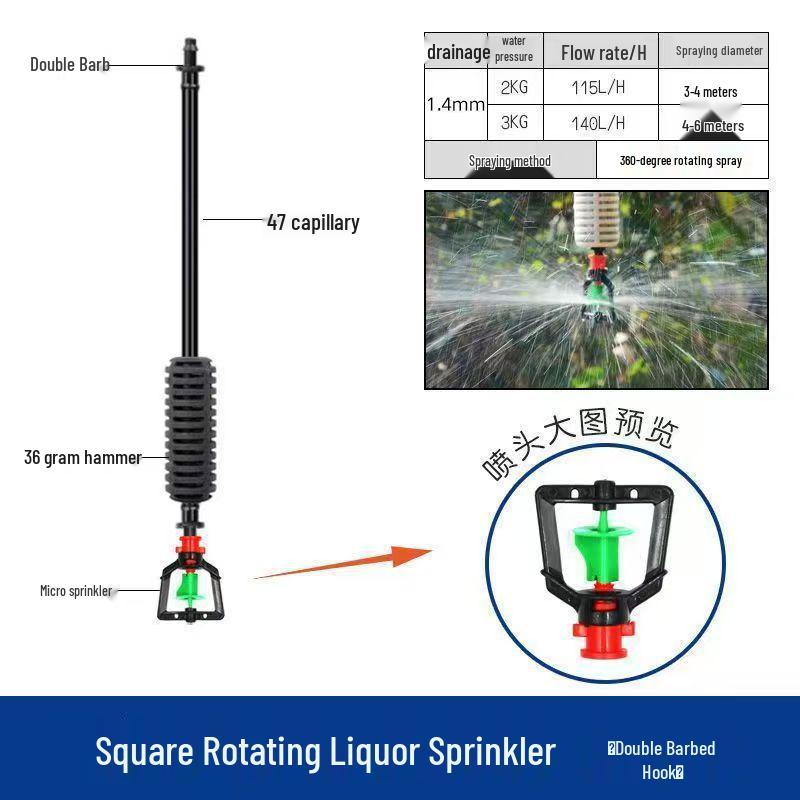 Eco-Friendly Inverted Micro Sprinkler: Hanging Atomizing Anti-Drip Rotating Water Sprayer for Greenhouses