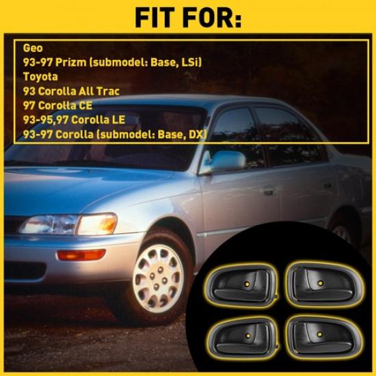 4 PCS 1994 1993 1995 1996 1997 For Toyota Corolla Chevy Prizm Front Door Handle