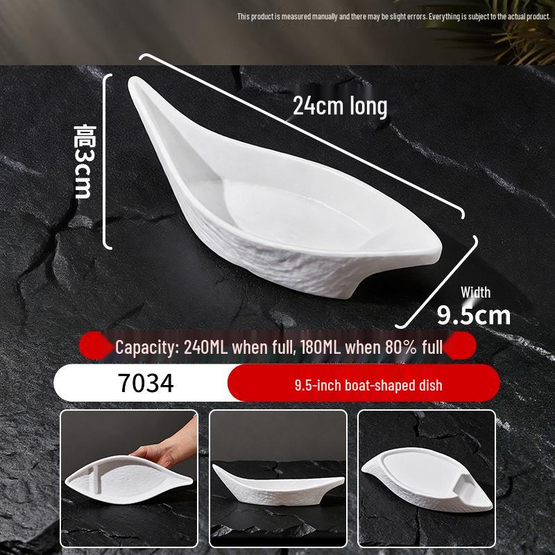 White Melamine Porcelain-Style Snack Plate - Perfect for KTV, Bar, or Restaurant Serving