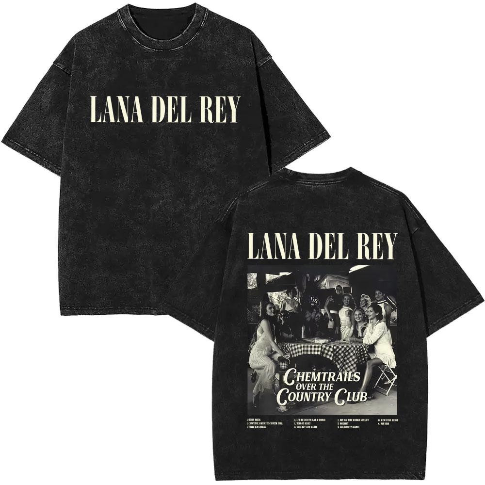 Washed Vintage WashedLana Del Rey  Tour Tshirt Men Women Hip Hop Fashion Pop Music Tshirts Unisex Casual Cotton T Shirts