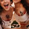 20pcs Realistic Halloween Fake Temporary Tattoos Sticker Wound Stitches Waterproof Stickers Scary Ghosts Prank Body Makeup Decor