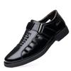 New Men's Large-size Sandals Breathable Business Dress Dad Shoes Engraved Wear-resistant Empty Holes Middle-aged and Elderly Leather Men's Shoes