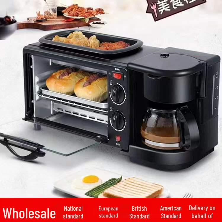 Three-in-One Multifunctional Breakfast Machine: Toaster & Mini Oven, 110V-220V