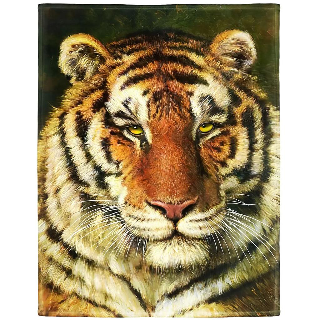 Tiger Blanket Super Soft Warm Bedding Animal Print Throw Blankets Sofa Couch Bedroom Decor Flannel Plush Blanket for All Season