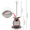 Wild Bird Feeder Distressed Metal Owl Outdoor Bird Feeders with Hanging Chain