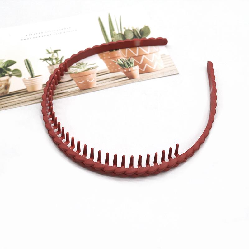Buntes, wellenförmiges koreanisches Zahnkamm-Haarband - Rutschfest, schonend zum Haar, Bequemer Sitz, Ideal zum Bändigen von Babyhaaren.