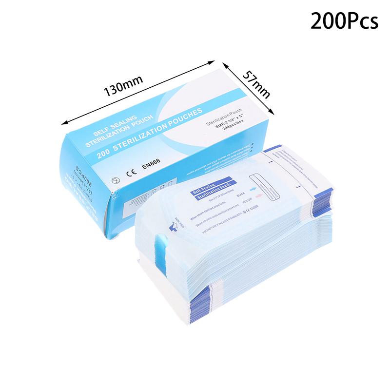 200Pcs Self-Seal Sterilization Pouches 6 Sizes Medical-Grade Autoclavable Bags Instrument Disinfection Bag Dental Supplies