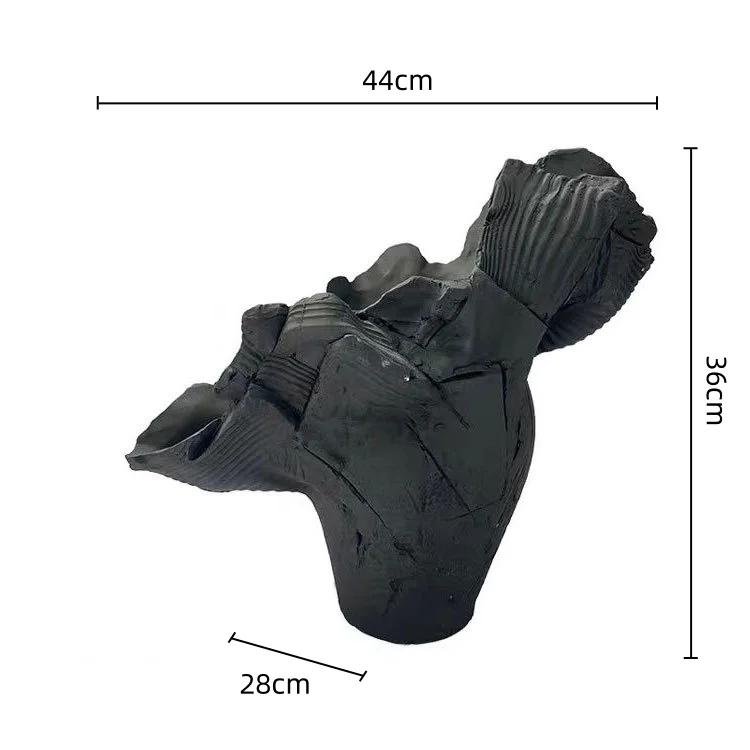 For Resin Handicraft Flower Vase Irregular Wide Mouth Flowerpot Abstract Resin Sculpture Floral Arrangement Home Decoration