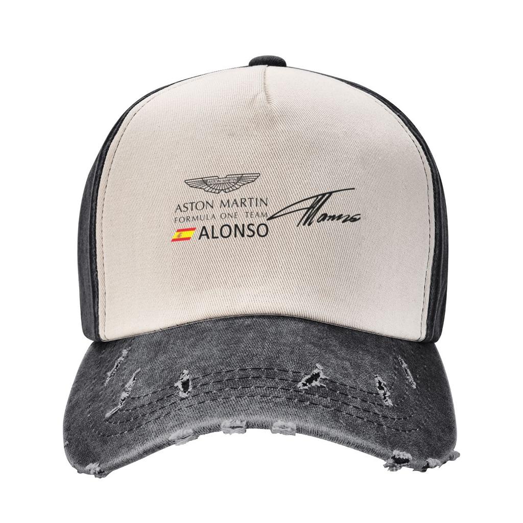 Fernando Alonso Signature Baseball Cap Adjustable Washed Vintage Cotton Denim Distressed Hat for Women Unisex