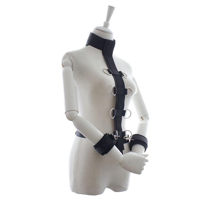 Adult Bondage Restraint Set: Backhand Strap, Handcuffs, Collar - Perfect for Flirty Couples