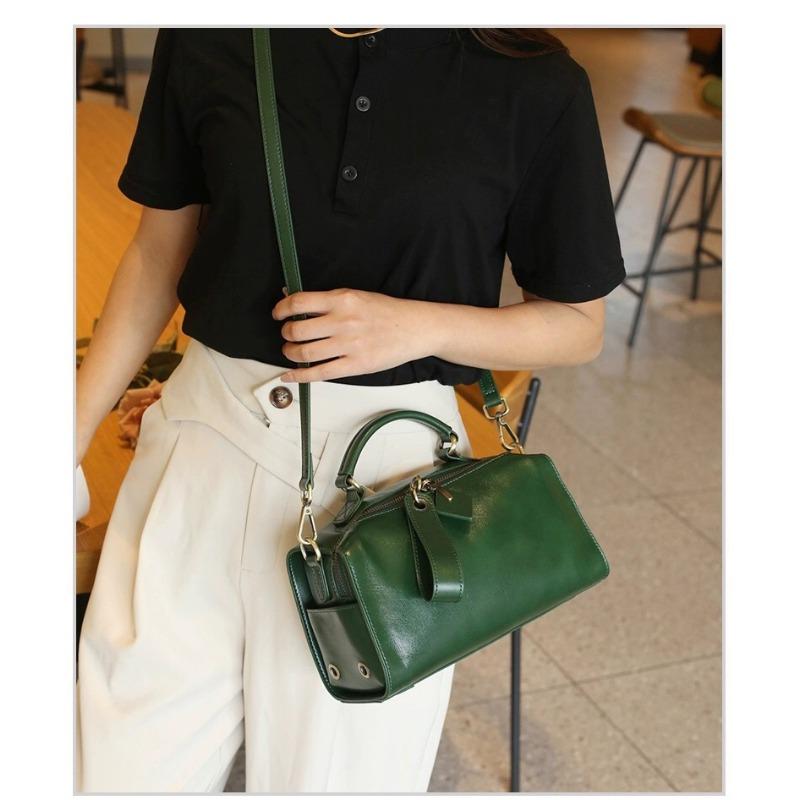 Genuine Leather Women's Bag New Fashionable Top Vegetable Tanned Cowhide Shoulder Bag Korean Style Versatile Hand Crossbody Bag
