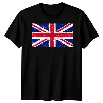 Union Jack Flag United Kingdom Flags Mens T-Shirt Womens Tee Distressed Design