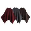 Autumn-Winter Women's Asymmetrical Stand Collar Knit Cape Coat