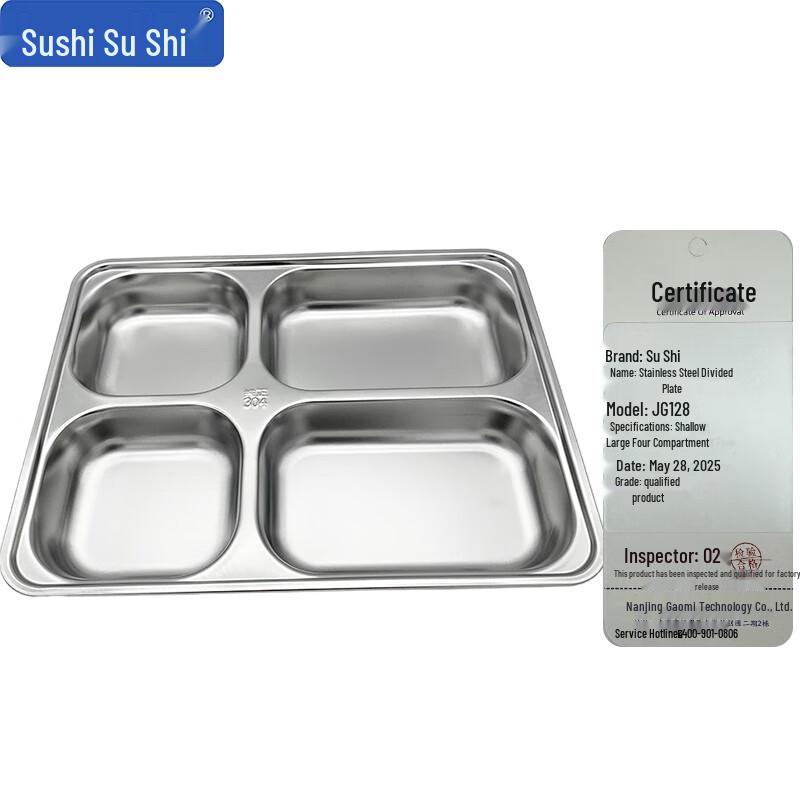 304 Stainless Steel Divided Meal Plate