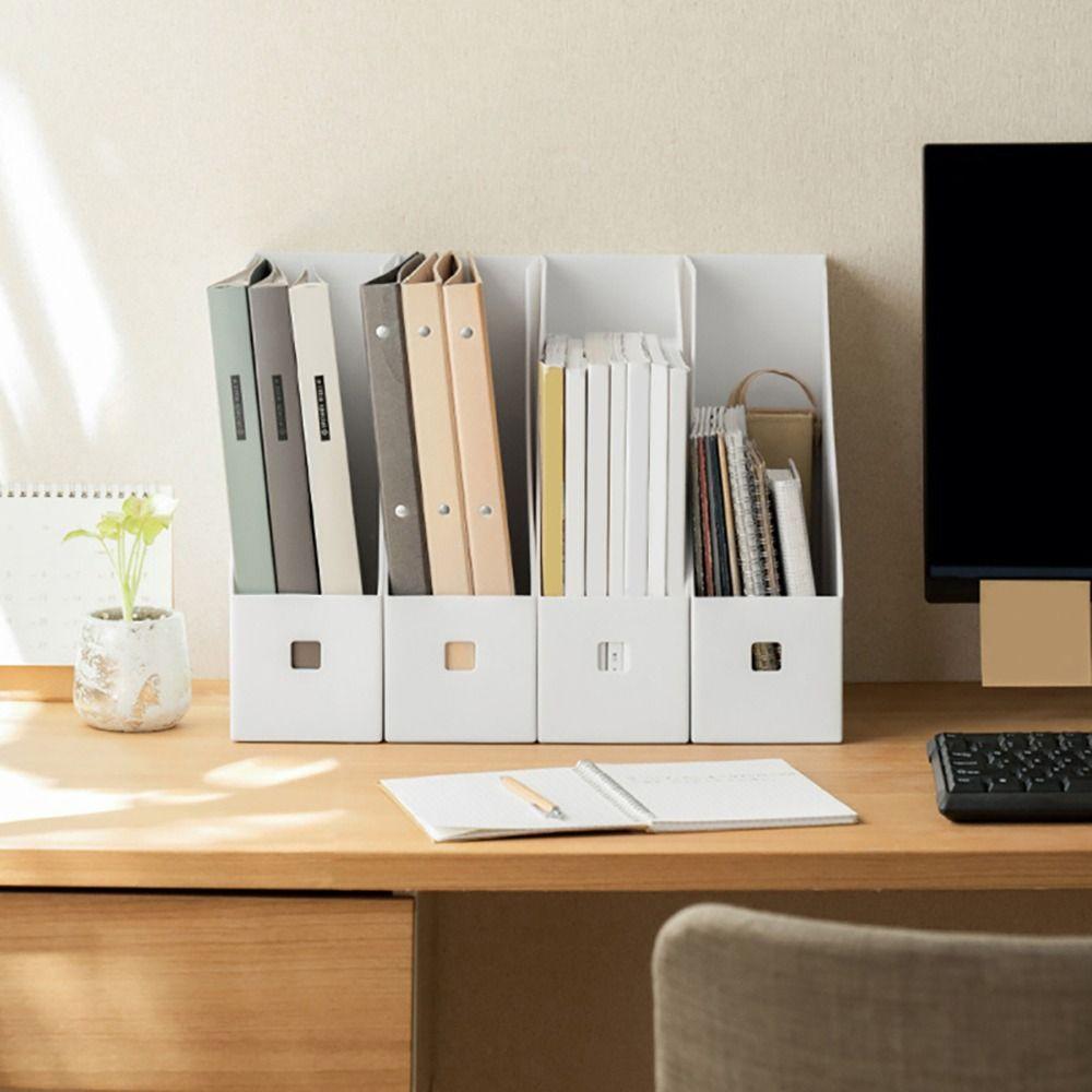 1Pcs New Document Paper File Storage Rack Stand Shelf Rack Plastic Desktop File Folder Desk Vertical Book Magazine Holder