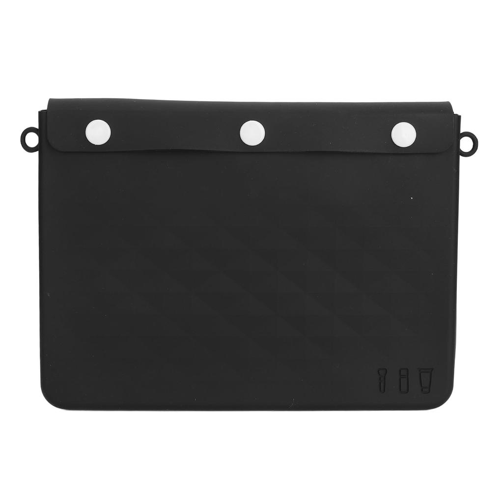 Travel Cosmetic Bag Multifunctional Large Capacity Black Color Portable Silicone Toiletry Bag