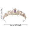 Trendy Vintage Baroque Crown Golden Shiny Queen Tiara Crown Hair Ornaments Alloy Ancient Greece Tiara Party