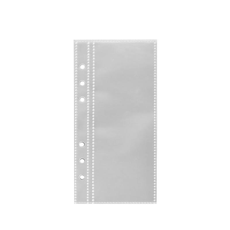 A6 6-Hole High-Transparency Vertical Card Album Inner Page - Compact 3-Inch Four-Grid Storage for Daily & Weekly Cards.