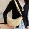 Adjustable Strap Plaid Shoulder Bag Canvas Dumpling Bag Fashion Nylon Crossbody Bag  Outdoor