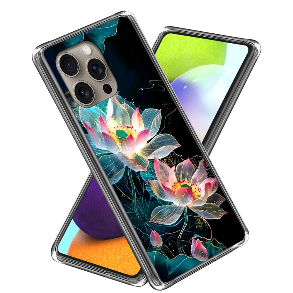 For iPhone 16 Pro Max Case Pattern Printed Shockproof TPU Phone Cover