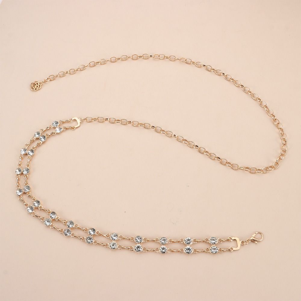 Crystal Chain Belt for Women Bling Diamond Wedding Bridal Belt Retro Waist Belts for Dress