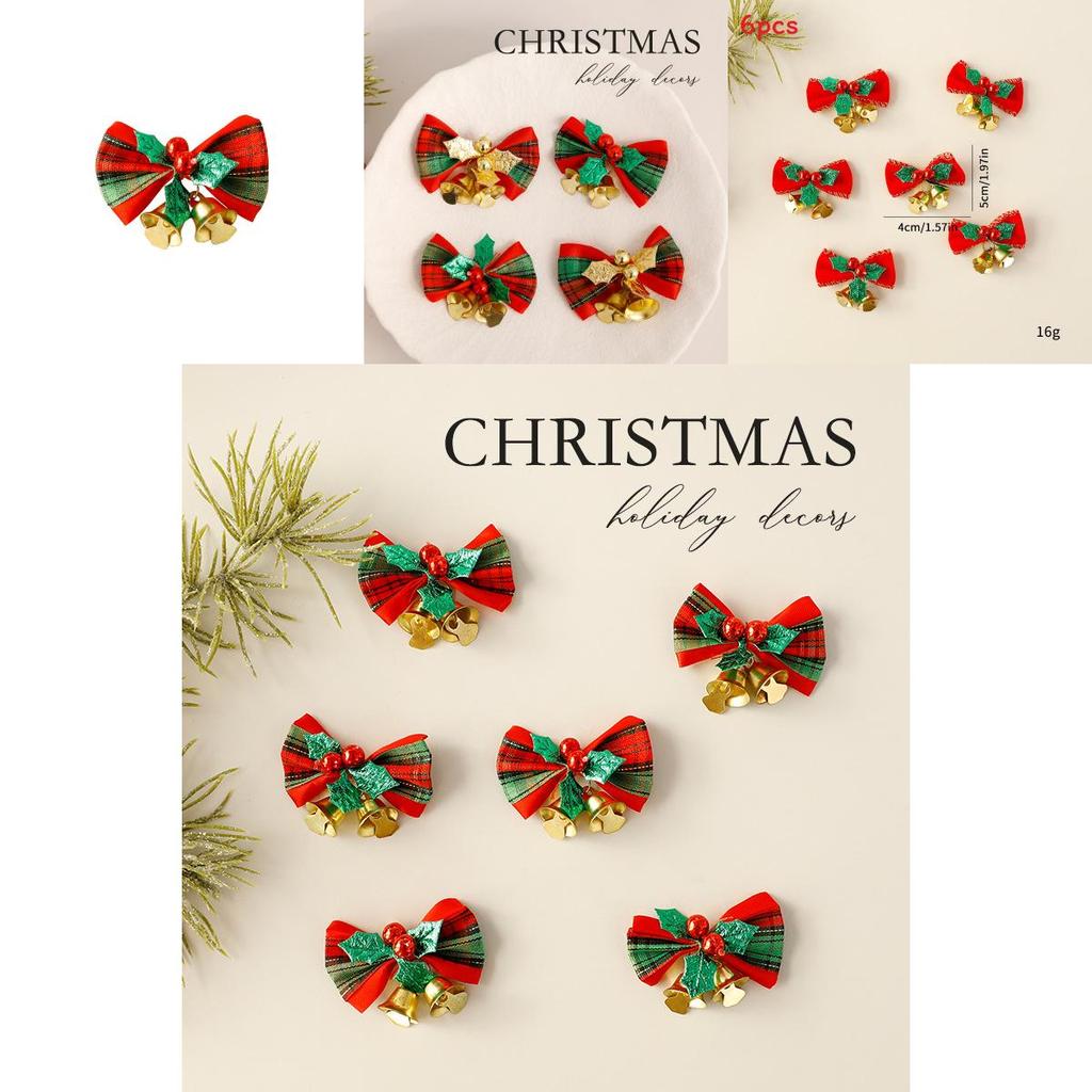 Christmas Mini Butterfly Bell Pendant Set Holiday Decoration Props For Seasonal Party Decorations