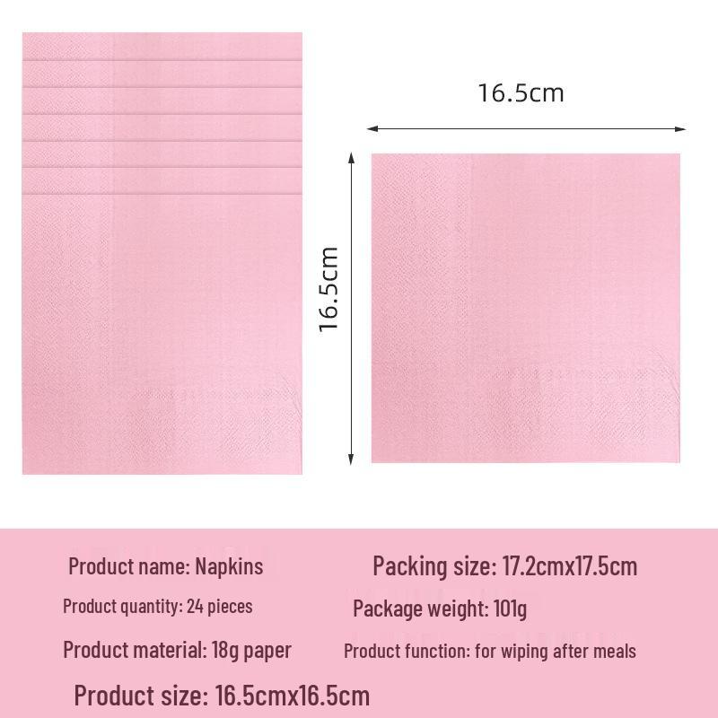 Macaron Pink Party Supplies Set: Disposable Plates, Cups, Napkins & Cutlery