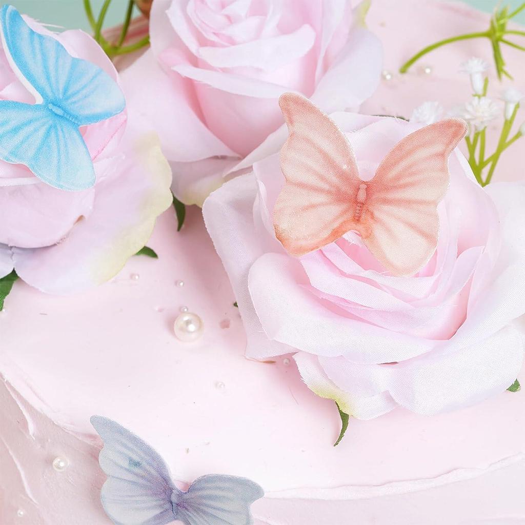 48 Stück Papier Schmetterling Geburtstagsdekorationen Mehrfarbig Leichter Schmetterling Topper für Geburtstag Jubiläum Hochzeitsfeier