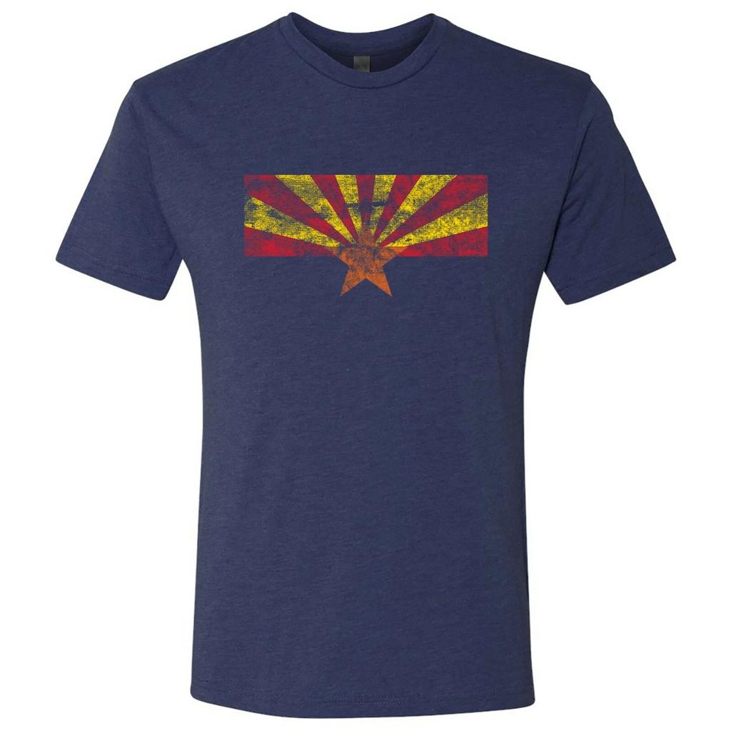 Arizona Flag State Pride Hometown Triblend Mens T-Shirt - Vintage Navy