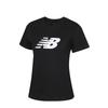 New Balance Women S ShorT Sleeve T ShirT SporT jerSey Logo Black wT43582 Bk
