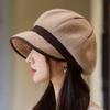 Fleece Warm Octagonal Hat Women's Autumn and Winter Outdoor Windproof Ear Protection Beret British Retro Cap