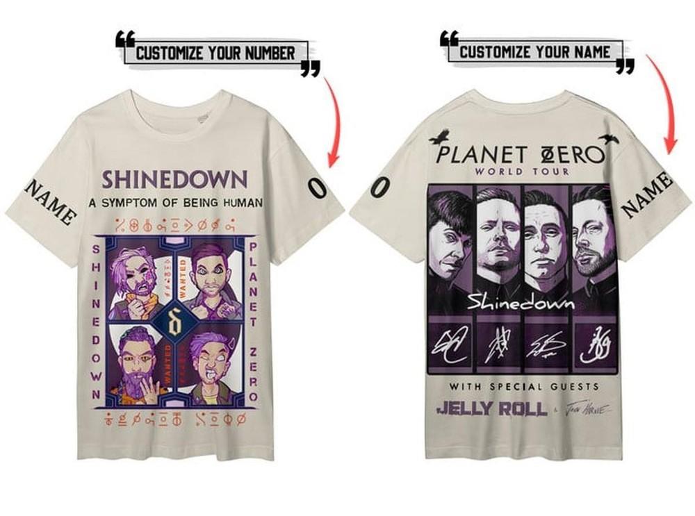 Shinedown Planet Zero Мировой Тур 2024 Персонализированная Футболка HK030 Унисекс Футболка XXL