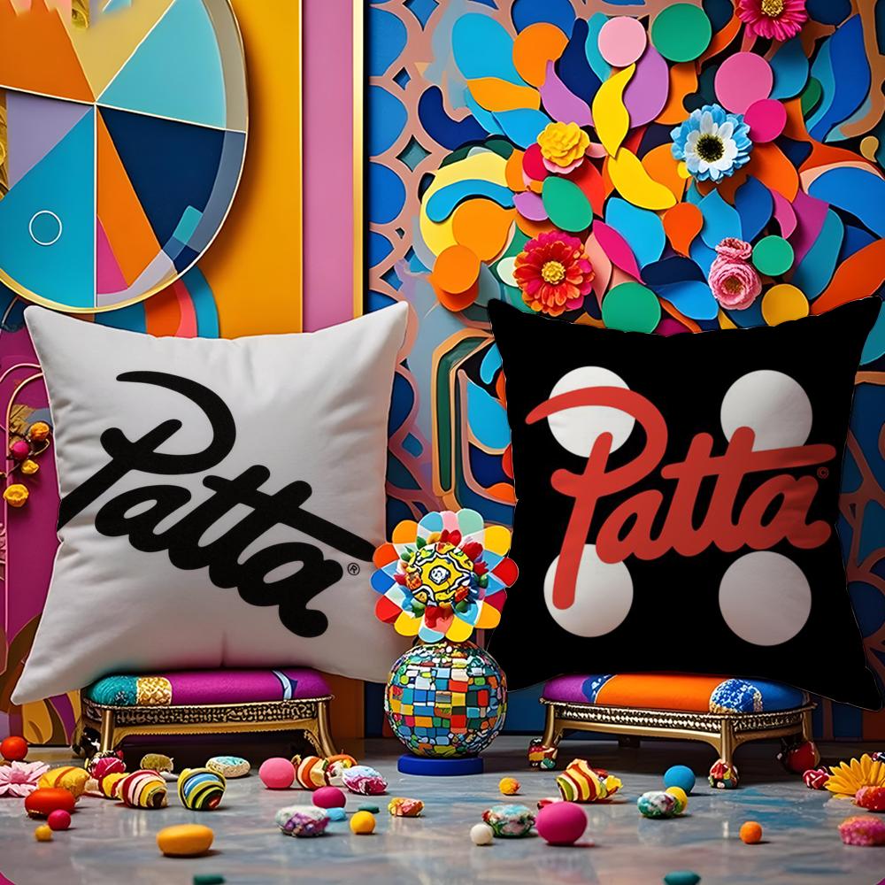 Luxurious P-Pattas Pillow Case Anti-Dustmite Pillowcase Invisible Zipper Silky Short Plush Sofa Cushion Cover