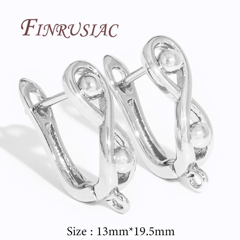 DIY Earring Making Supplies 18K Gold Plated Brass with Zircon Earwires Earrings Hook Clasps Findings,Earrings Fasteners