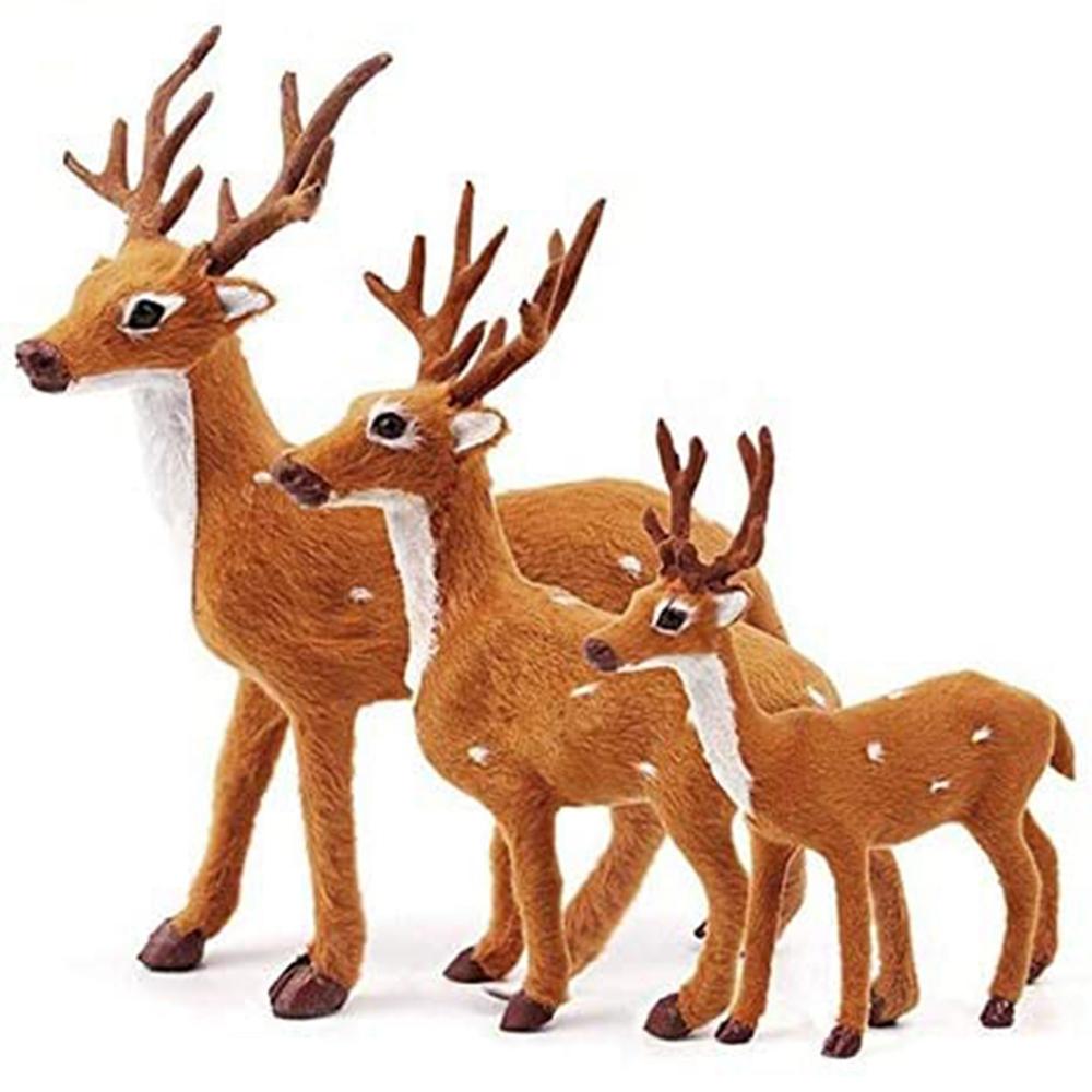 Simulation Reindeer 15/20/25cm Plush Reindeer Xmas Tree Pendant Christmas Deer Xmas Elk Decorations for Home New Year Ornaments