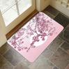 Spring Floral Pattern Door Mat Pink Cherry Blossom Pattern Welcome Rug with Soft Non-Slip Home Decor Carpet for Entryway