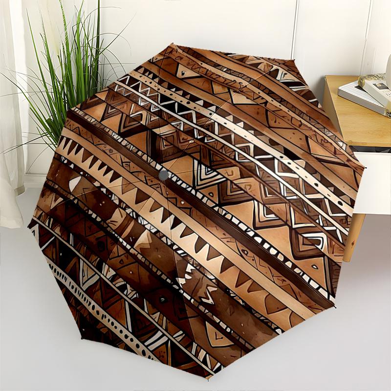 

1pc Abstract Tribal Patterns Pattern Practical Umbrella, Fashionable, Personalized, High-Value Folding Umbrella, a Must-Have for Summer, 8-Rib Durable